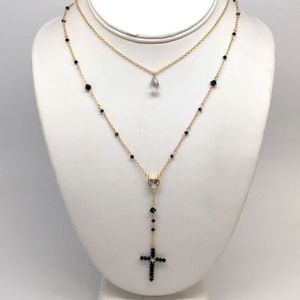 Swarovski gold cross necklace